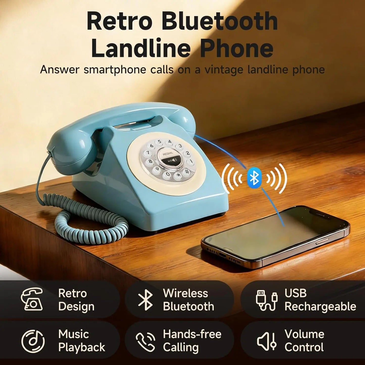 DialTone™ Retro Bluetooth Full Landline